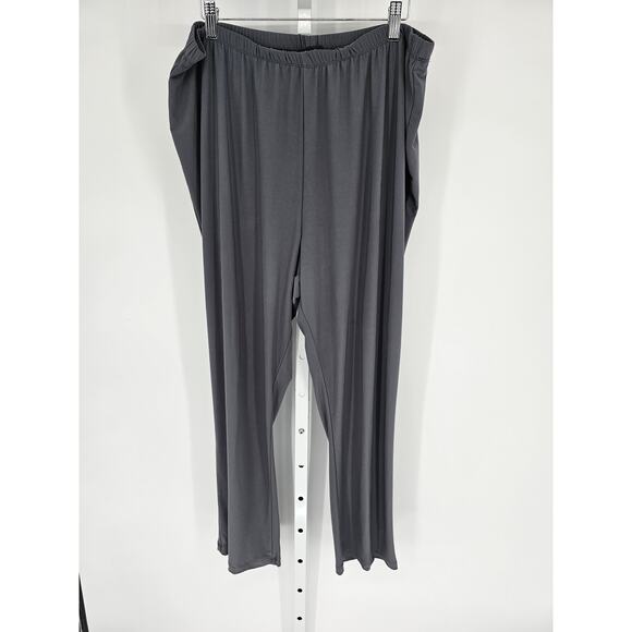 Slinky Brand Gray Polyester Blend High-Rise Pull-On Trouser Size 1X - Picture 2 of 4